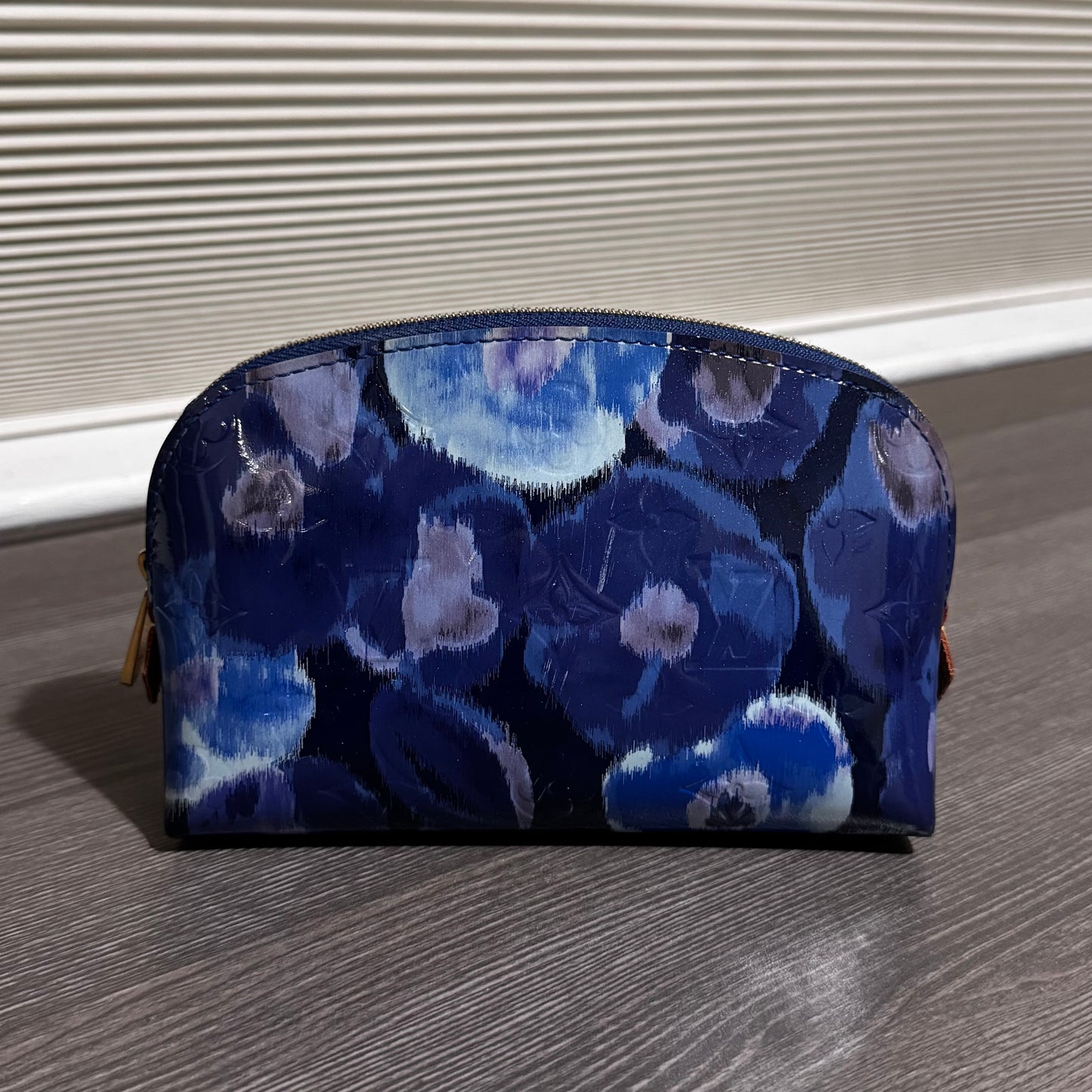 LV Ikat Blue Floral Cosmetic Pouch