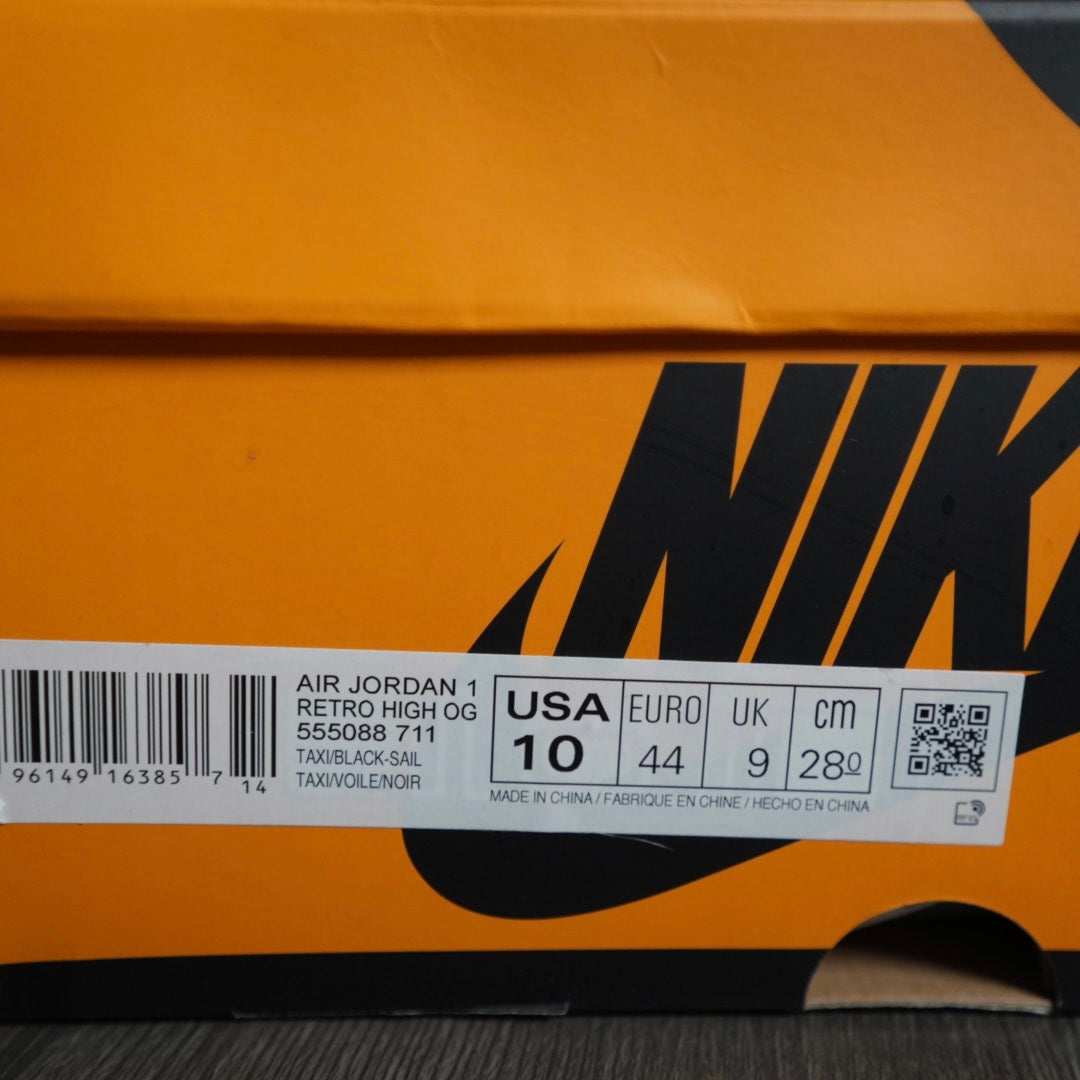“Taxi” Jordan 1 Retro Hi (Size 10)