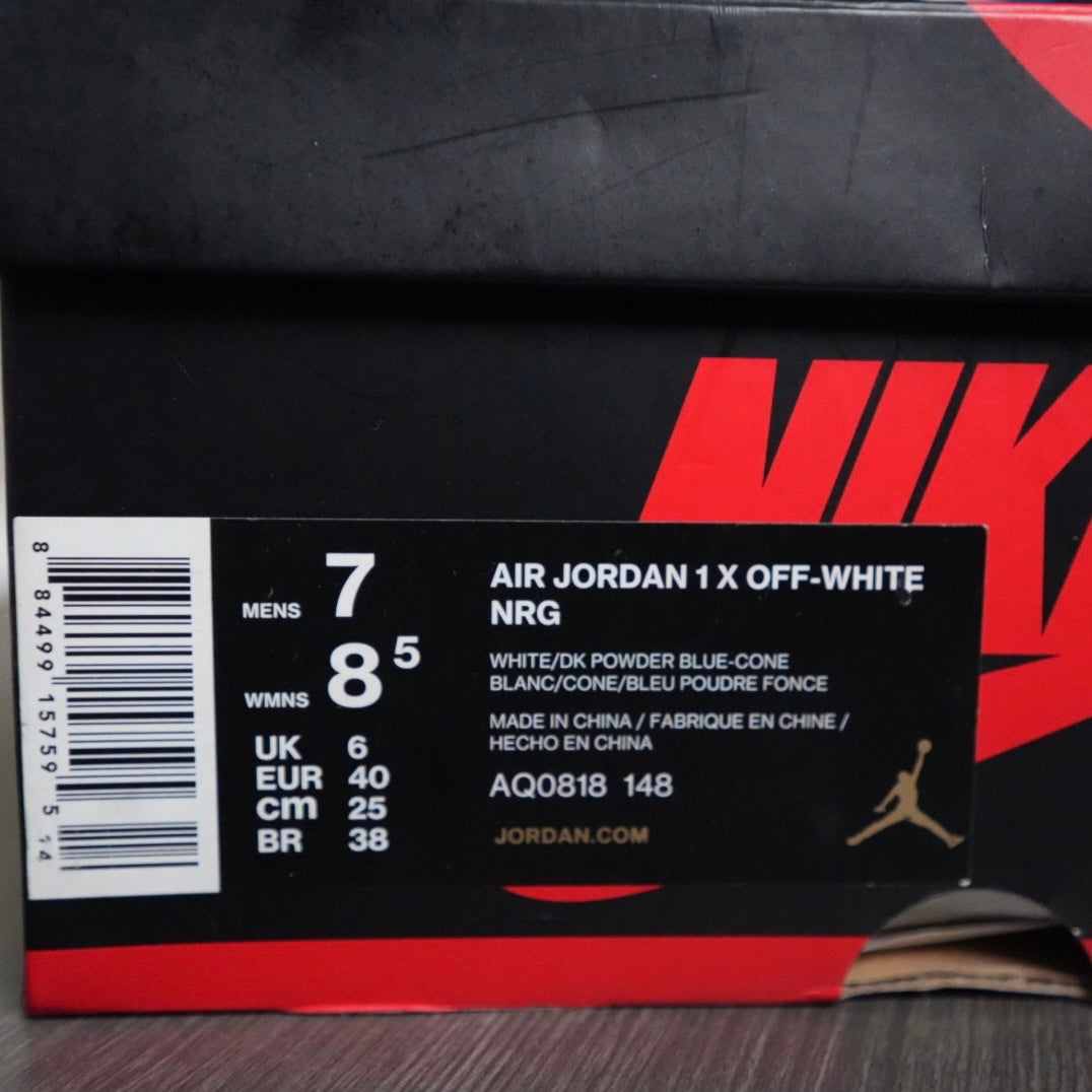 OW Jordan 1 Retro Hi “UNC” (Size 7)