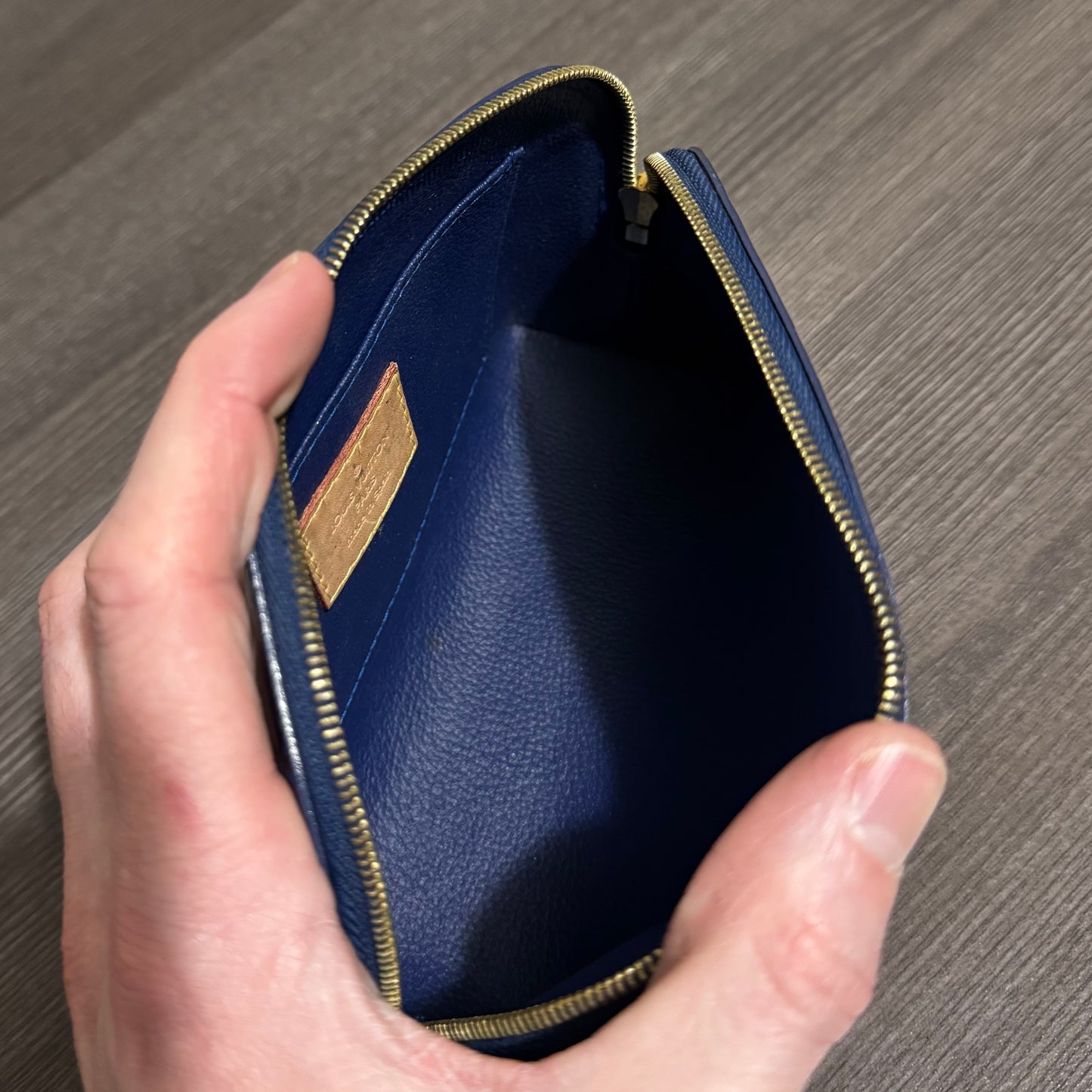 LV Ikat Blue Floral Cosmetic Pouch