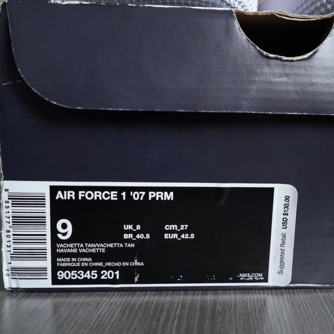 Vachetta Tan Air Force 1 low (Size 9)