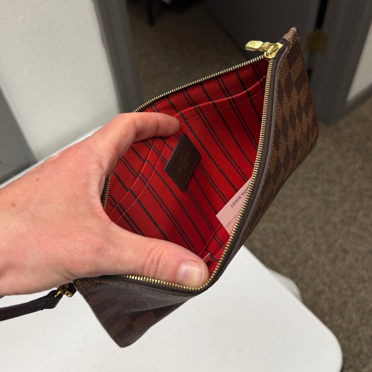 LV Damier Ebene Neverfull MM Pouch