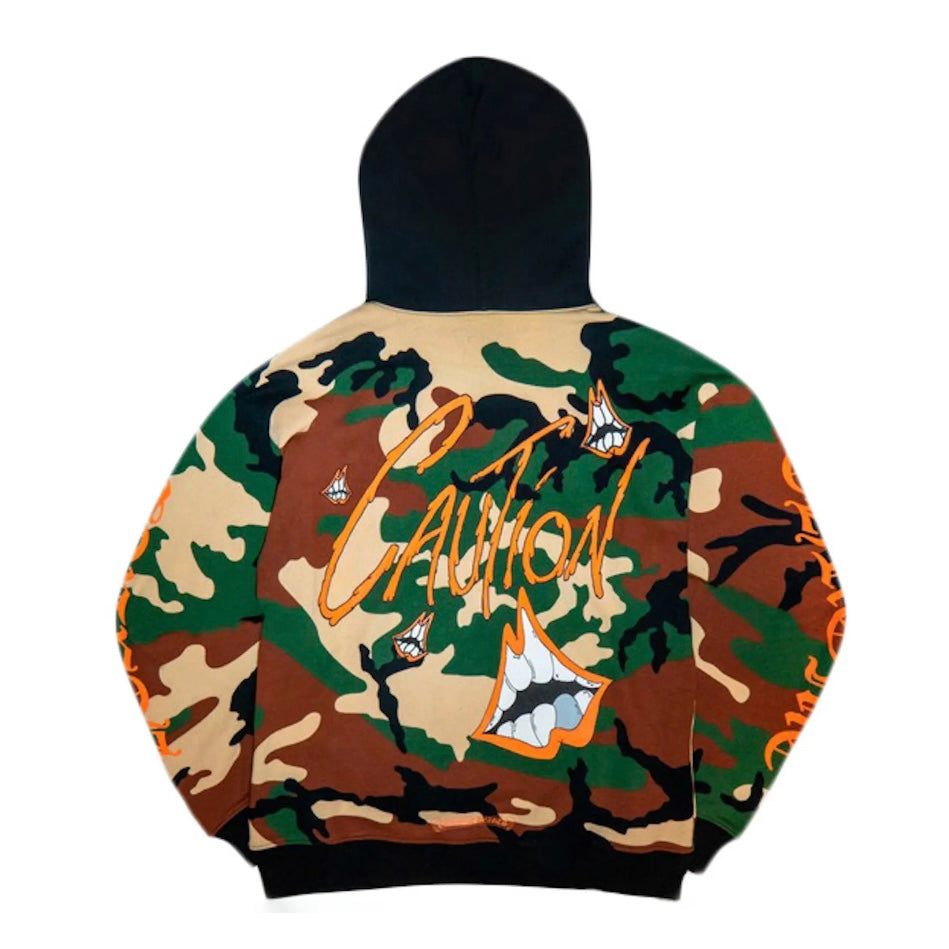 Chrome Hearts Matty Boy Camo Caution Hoodie (Size Large)