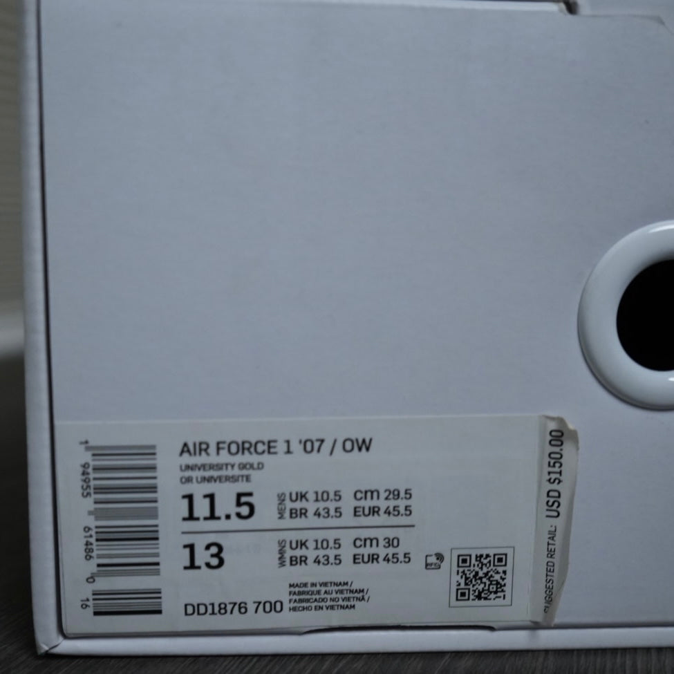 Off White Air Force 1 low “UNC Gold” (Size 11.5)