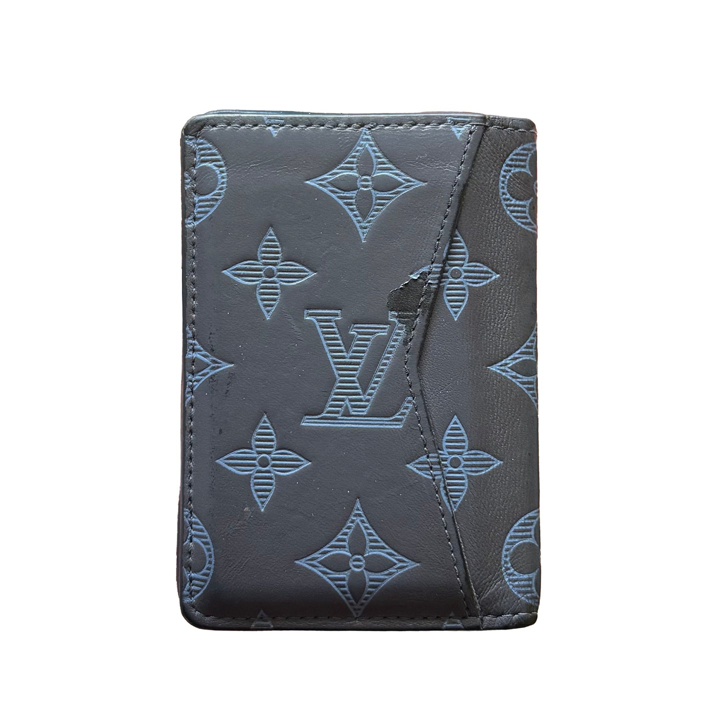 LV Blue Monogram Shadow Pocket Organizer