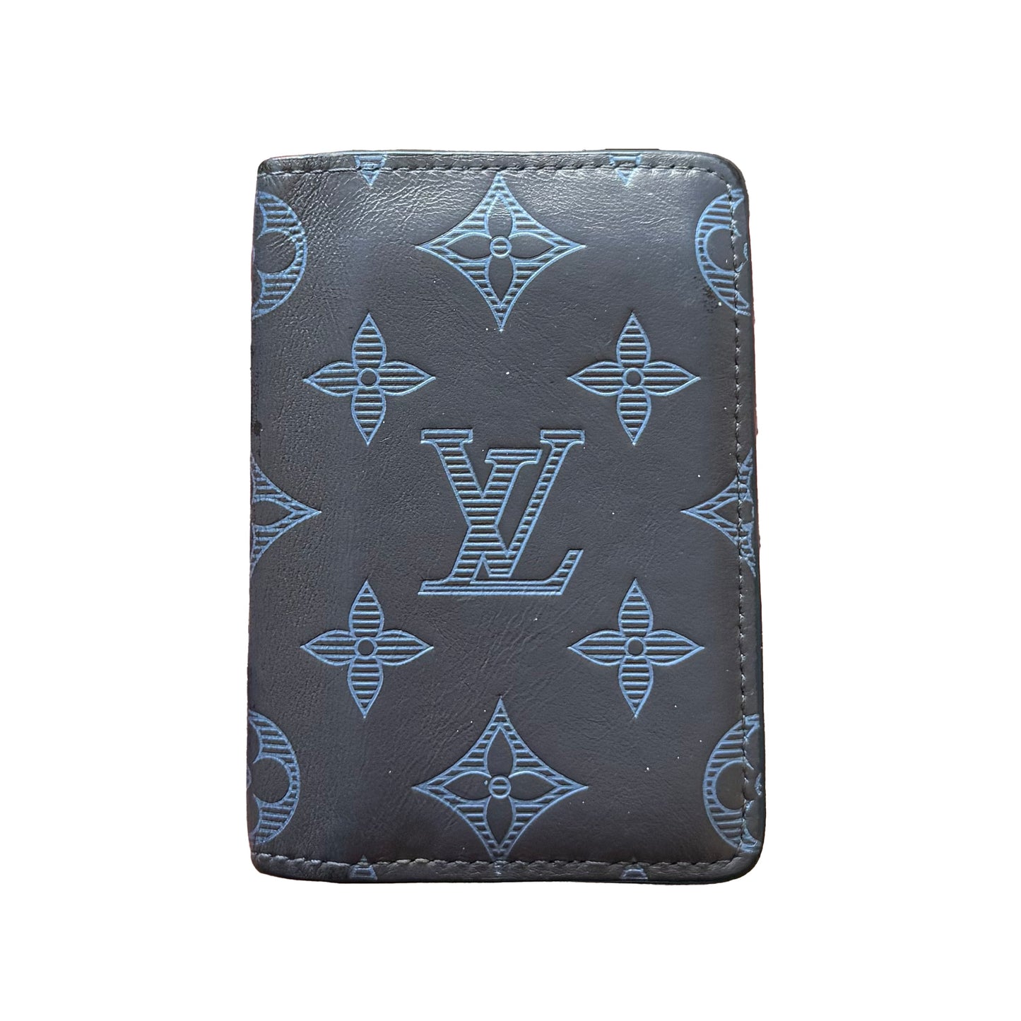 LV Blue Monogram Shadow Pocket Organizer