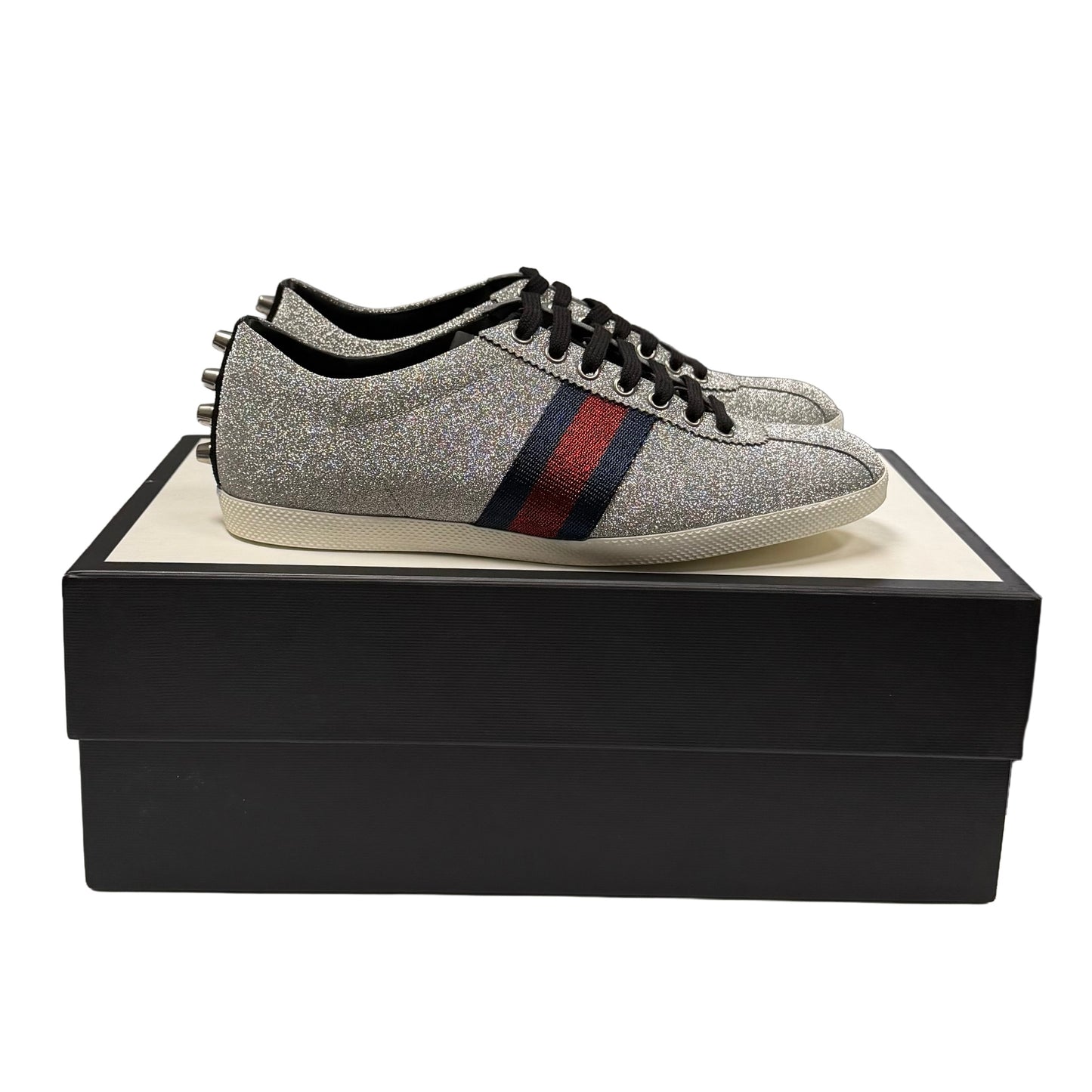 Gucci Bambi Web Silver Sneakers (Fits 9.5/10 Men’s)