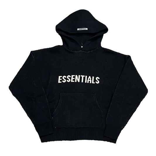 Essentials Knit Hoodie (Black)(Size Small)