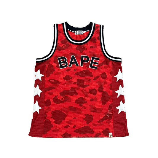 Bape Red Camo Basketball Jersey (Size Large)