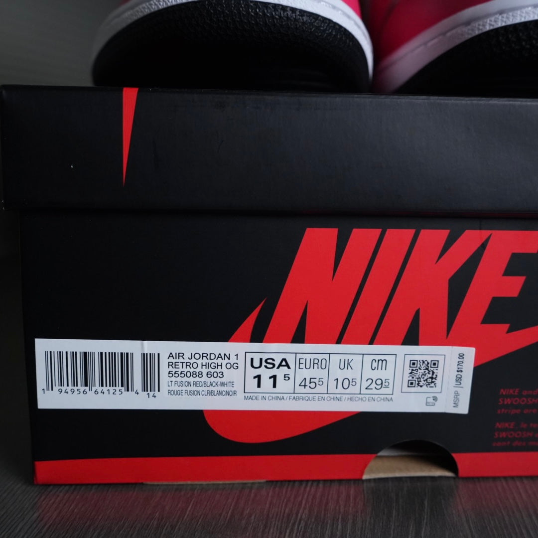 Jordan 1 Retro Hi “Fusion Red” (Size 11.5)